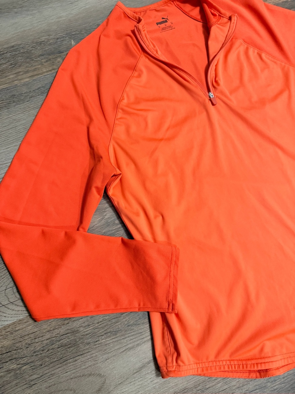 Puma Women's Long Sleeve Quarter-Zip Top in Bright Orange - Picture 5 of 10